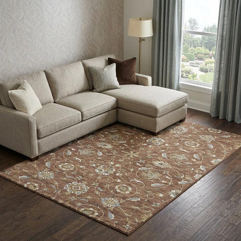 9' X 12' Rust Gray And Ivory Moroccan Washable Area Rug With UV Protection