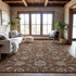 9' X 12' Rust Gray And Ivory Moroccan Washable Area Rug With UV Protection