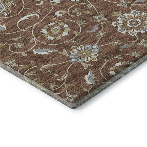 9' X 12' Rust Gray And Ivory Moroccan Washable Area Rug With UV Protection