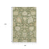 8' X 10' Artichoke Green Beige And Copper Floral Medallion Washable Area Rug With UV Protection