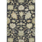 5' X 8' Black Beige And Gold Floral Medallion Washable Area Rug With UV Protection