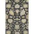 5' X 8' Black Beige And Gold Floral Medallion Washable Area Rug With UV Protection