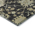 5' X 8' Black Beige And Gold Floral Medallion Washable Area Rug With UV Protection