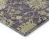 5' X 8' Eggplant Beige And Sage Floral Medallion Washable Area Rug With UV Protection