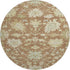 8' Rust Ivory And Beige Floral Medallion Washable Round Rug With UV Protection