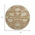 8' Rust Ivory And Beige Floral Medallion Washable Round Rug With UV Protection