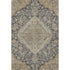5' X 8' Charcoal Copper And Gray Floral Medallion Washable Area Rug With UV Protection