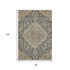 8' X 10' Charcoal Copper And Gray Floral Medallion Washable Area Rug With UV Protection