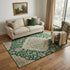 5' X 8' Emerald Beige And Taupe Floral Medallion Washable Area Rug With UV Protection