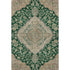 5' X 8' Emerald Beige And Taupe Floral Medallion Washable Area Rug With UV Protection