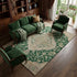 8' X 10' Emerald Beige And Taupe Floral Medallion Washable Area Rug With UV Protection