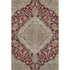 5' X 8' Burgundy Beige And Gray Floral Medallion Washable Area Rug With UV Protection