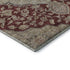 8' Burgundy Beige And Gray Floral Medallion Washable Round Rug With UV Protection