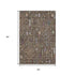 5' X 8' Brown Blue And Purple Floral Washable Area Rug With UV Protection