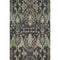5' X 8' Black Olive Green And Gray Floral Washable Area Rug With UV Protection