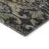 5' X 8' Black Olive Green And Gray Floral Washable Area Rug With UV Protection