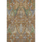 8' X 10' Copper Gray And Olive Green Floral Washable Area Rug With UV Protection