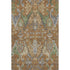 8' X 10' Copper Gray And Olive Green Floral Washable Area Rug With UV Protection