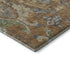 8' X 10' Copper Gray And Olive Green Floral Washable Area Rug With UV Protection
