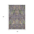 5' X 8' Purple Gray And Olive Green Floral Washable Area Rug With UV Protection