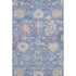 5' X 8' Blue Blush And Gold Floral Washable Area Rug With UV Protection