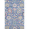 8' X 10' Blue Blush And Gold Floral Washable Area Rug With UV Protection