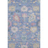 8' X 10' Blue Blush And Gold Floral Washable Area Rug With UV Protection