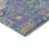 8' X 10' Blue Blush And Gold Floral Washable Area Rug With UV Protection