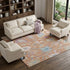 8' X 10' Orange Teal And Pink Floral Washable Area Rug With UV Protection