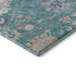 8' X 10' Teal Beige And Pink Floral Washable Area Rug With UV Protection