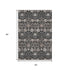5' X 8' Black Beige And Brown Floral Washable Area Rug With UV Protection