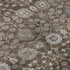 8' Chocolate Beige And Gray Floral Washable Round Rug With UV Protection