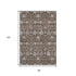 8' X 10' Chocolate Beige And Gray Floral Washable Area Rug With UV Protection