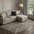 8' X 10' Chocolate Beige And Gray Floral Washable Area Rug With UV Protection