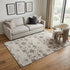 5' X 8' Ivory Brown And Gray Floral Washable Area Rug With UV Protection