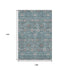9' X 12' Teal Gray And Silver Floral Washable Area Rug With UV Protection
