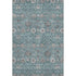 9' X 12' Teal Gray And Silver Floral Washable Area Rug With UV Protection