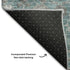 9' X 12' Teal Gray And Silver Floral Washable Area Rug With UV Protection