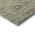 8' Artichoke Green Gold And Beige Floral Washable Round Rug With UV Protection