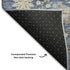 8' X 10' Blue Beige And Gray Floral Washable Area Rug With UV Protection
