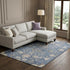 8' X 10' Blue Beige And Gray Floral Washable Area Rug With UV Protection