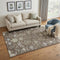 5' X 8' Brown Beige And Blue Floral Washable Area Rug With UV Protection