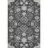 9' X 12' Charcoal Gray And Silver Floral Washable Area Rug With UV Protection