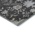 9' X 12' Charcoal Gray And Silver Floral Washable Area Rug With UV Protection