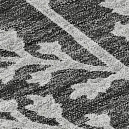 9' X 12' Charcoal Gray And Silver Floral Washable Area Rug With UV Protection
