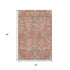 5' X 8' Coral Beige And Taupe Floral Washable Area Rug With UV Protection