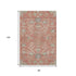 8' X 10' Coral Beige And Taupe Floral Washable Area Rug With UV Protection
