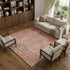 8' X 10' Coral Beige And Taupe Floral Washable Area Rug With UV Protection