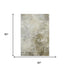 5' X 8' Wheat Ivory And Taupe Abstract Washable Area Rug With UV Protection