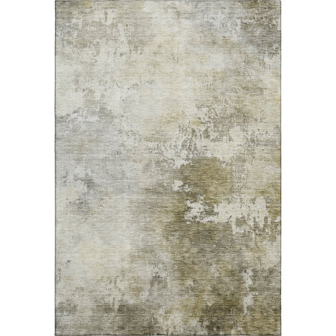 8' X 10' Wheat Ivory And Taupe Abstract Washable Area Rug With UV Protection